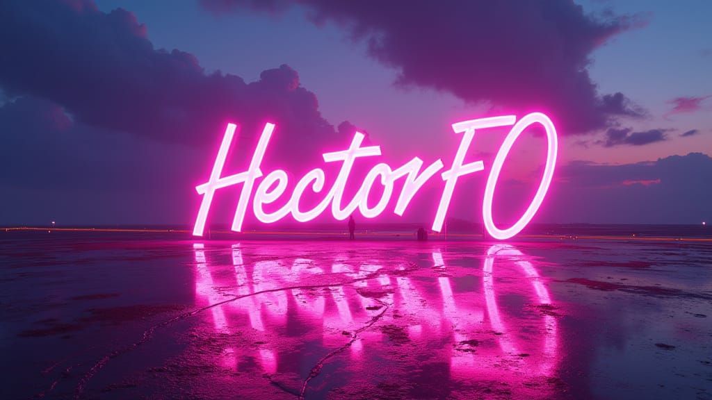 Cyberpunk Logo: HectorFO in Neon and Chrome