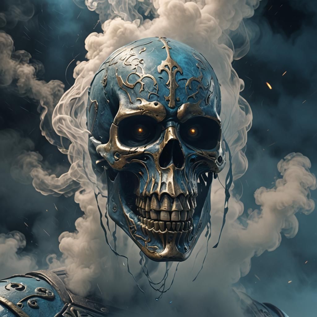 Skull Mask in Eerie Mist: 3D Game Art