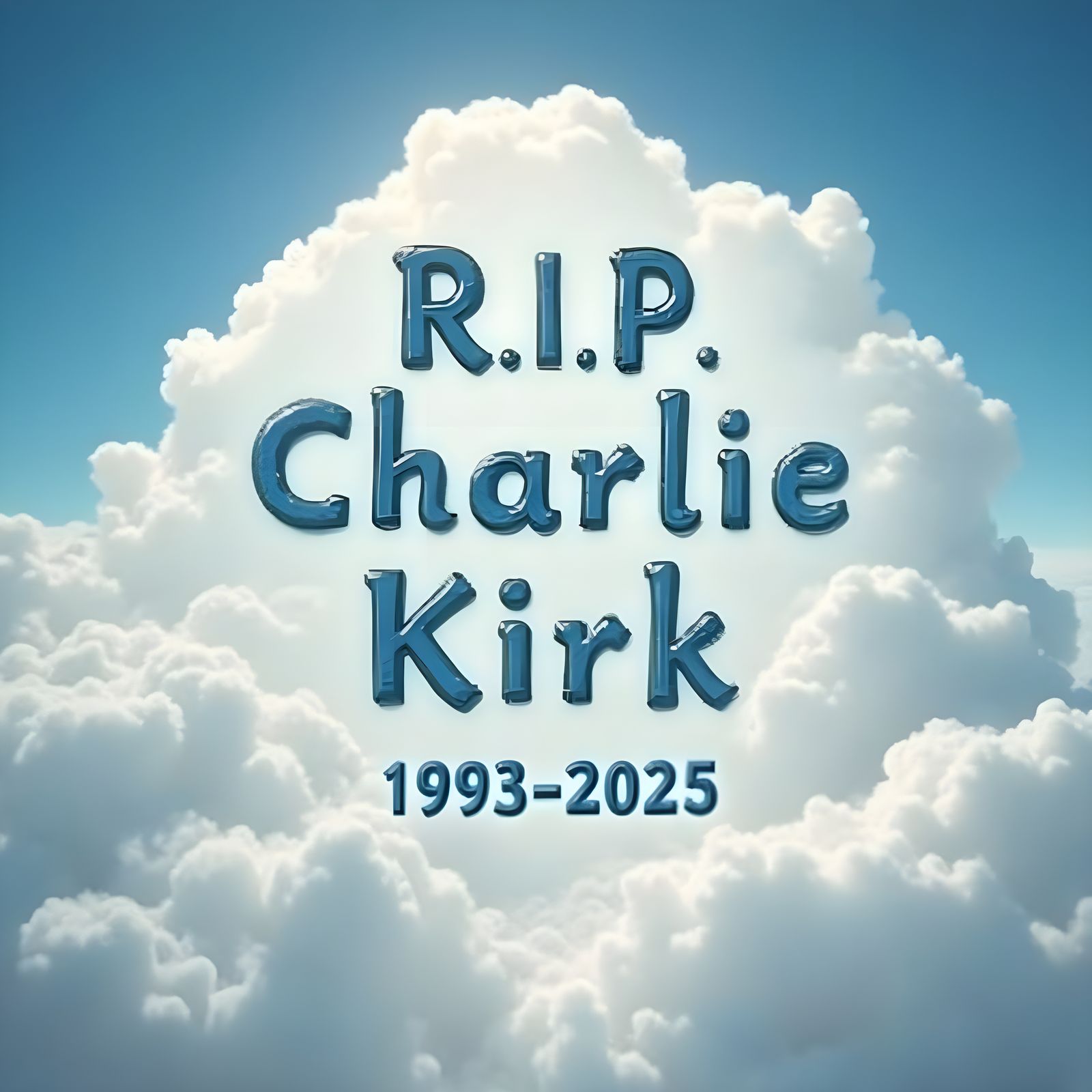 Heavenly Tribute to Charlie Kirk in Clouds