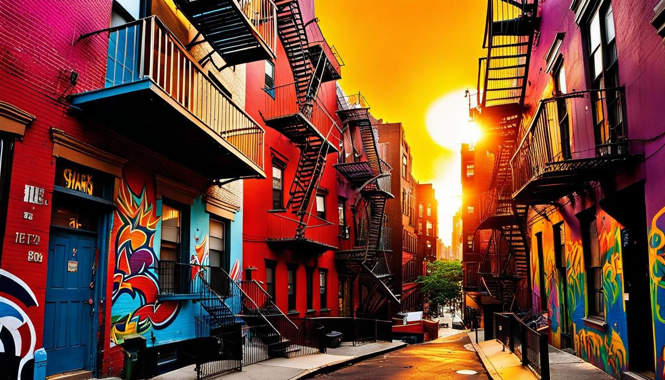 Dynamic New York City Scene Celebrating Puerto Rican Culture