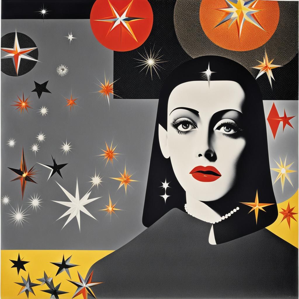 Glass Stars in Black Sky: A Man Ray Rayograph