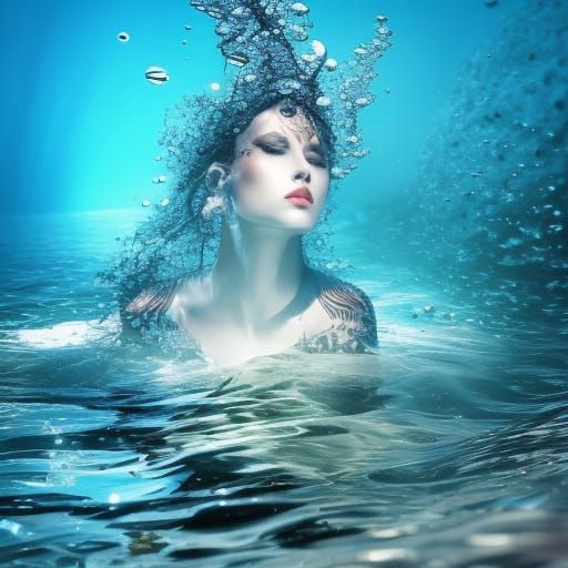 Detailed Transparent Water Creature Emerges