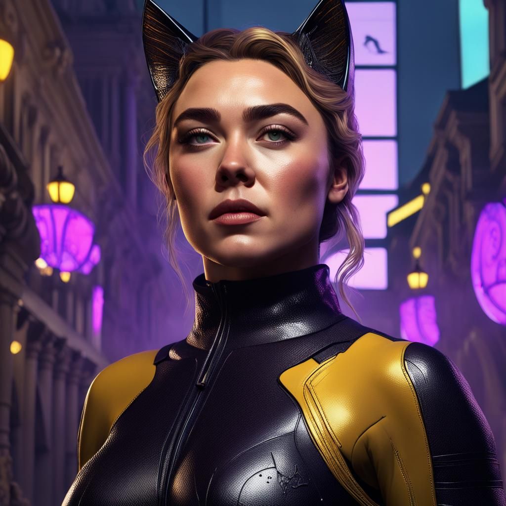 Catwoman Concept Art in Art Nouveau Style