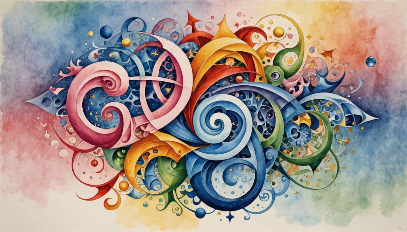 Escher-Inspired Fractal Art with Sacred Geometry