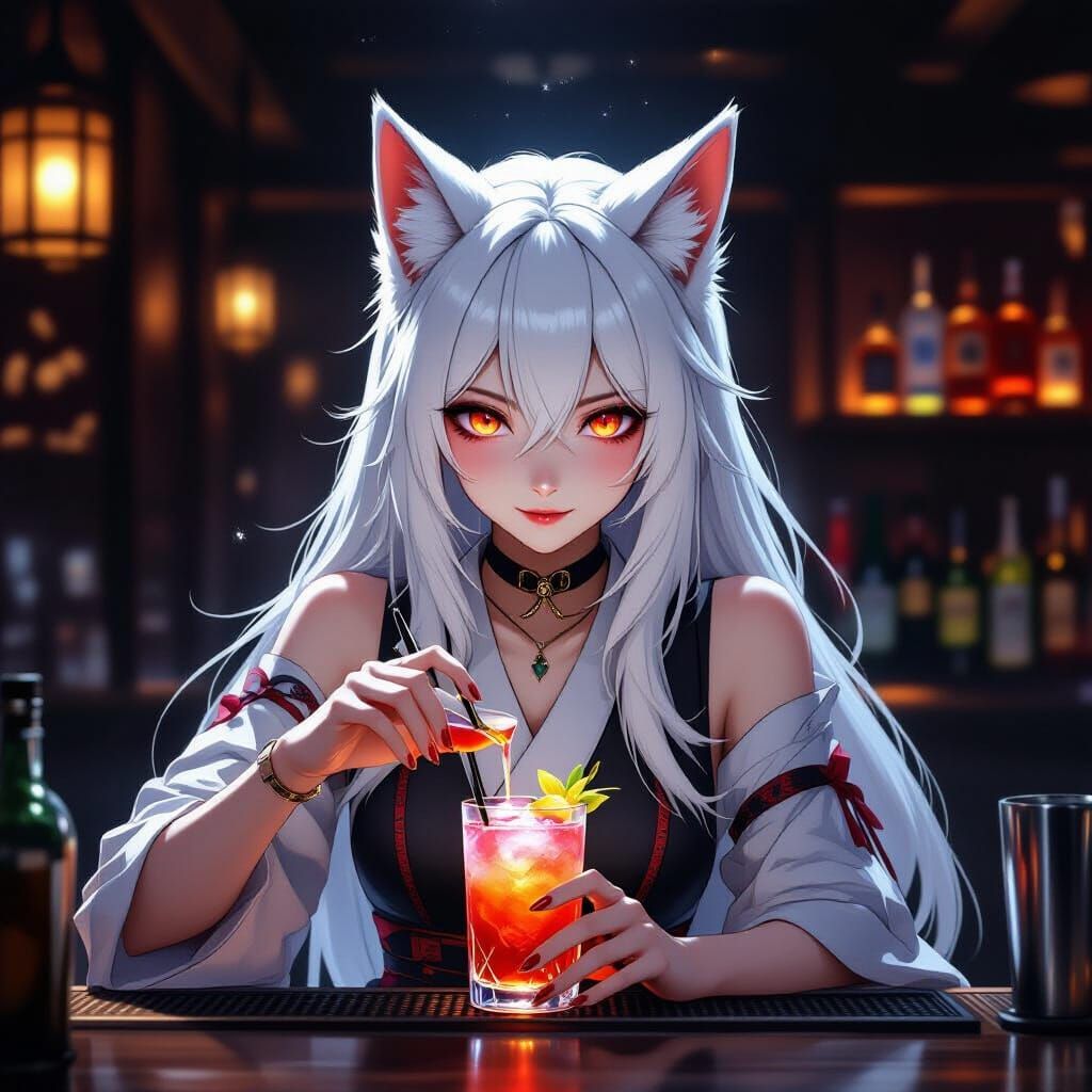 Kitsune Bartender in Ginza: A Fashionable Fox Spirit