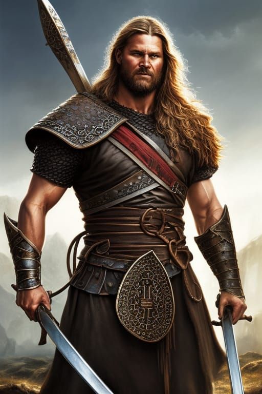 Hyperdetailed Viking Warrior Portrait in Academic Art Style