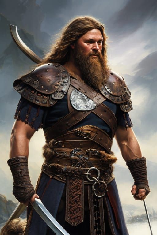 Viking Warrior Portrait in Hyperrealistic Style