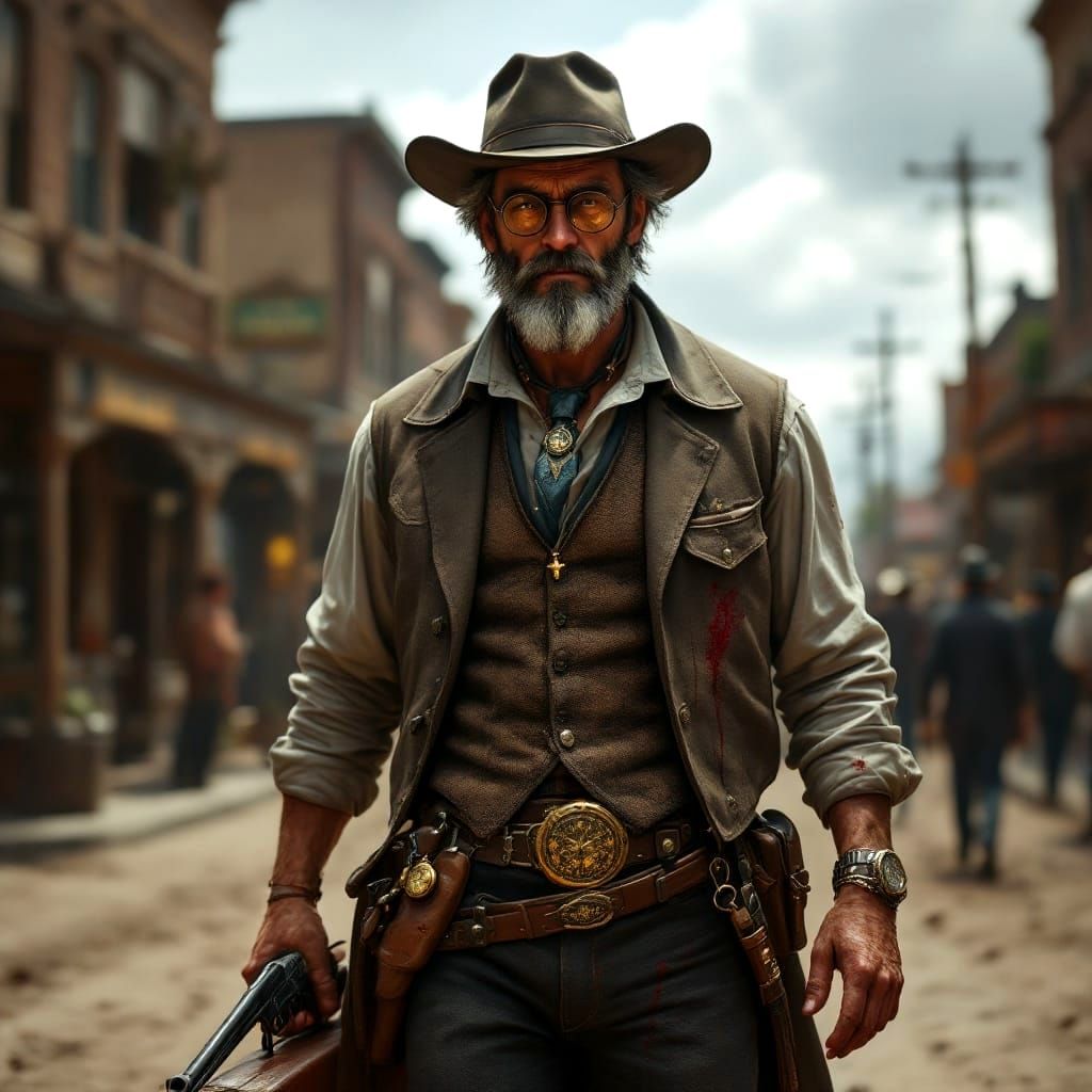 Gritty Old West Doctor Strolls Through Town