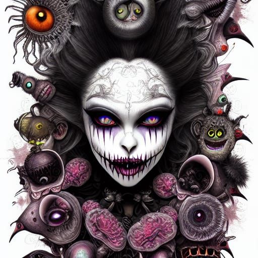 Dark Gothic Figure in Detailed Burtonesque Style