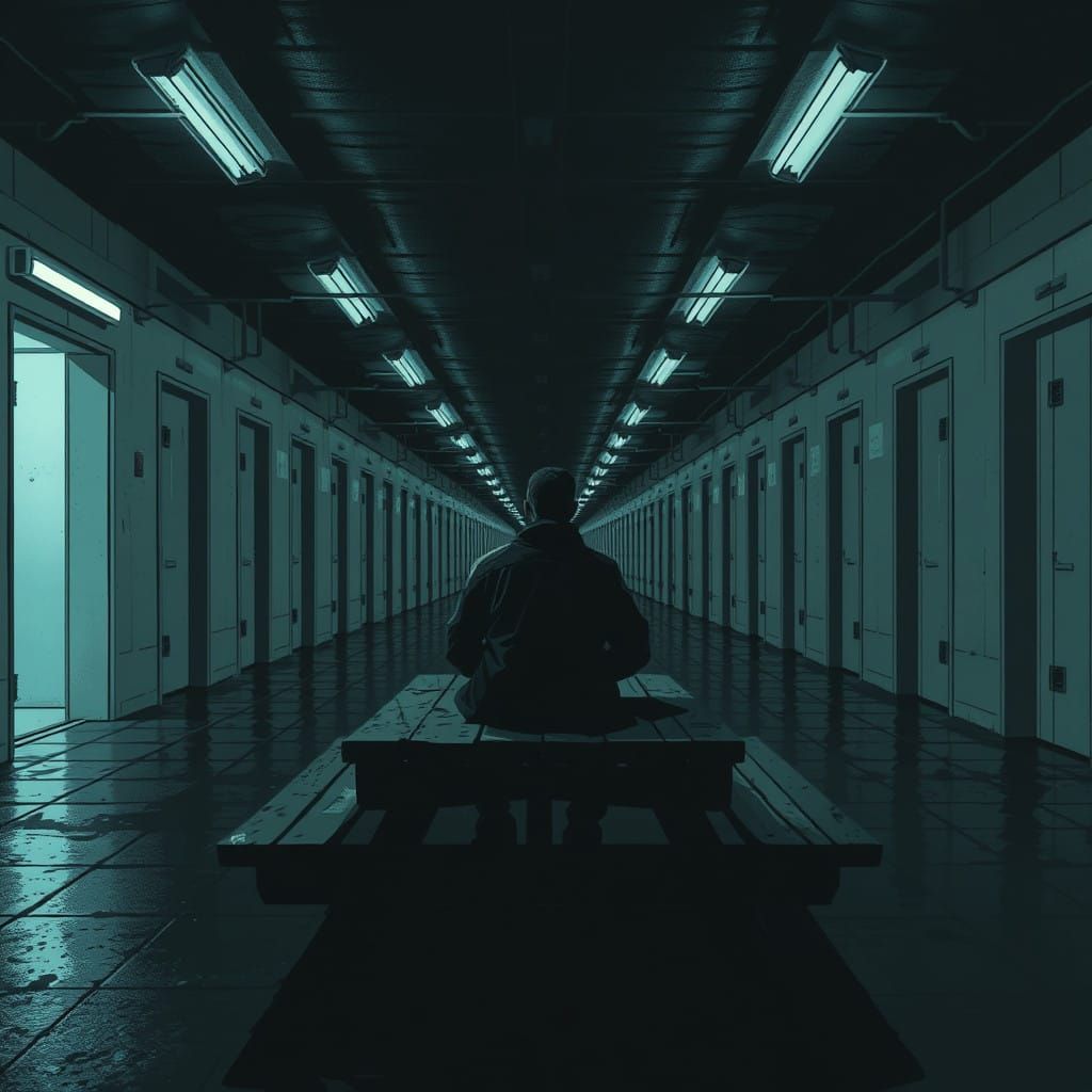 Eerie 16-bit Retro-Futuristic Horror in Monochrome Pixel Art