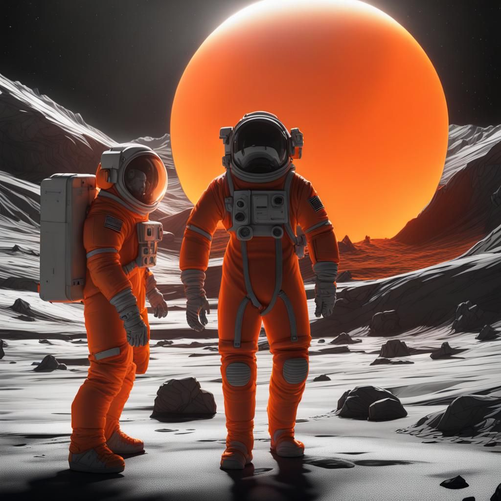 Astronauts Discover Luminescent Figures on Barren Planet