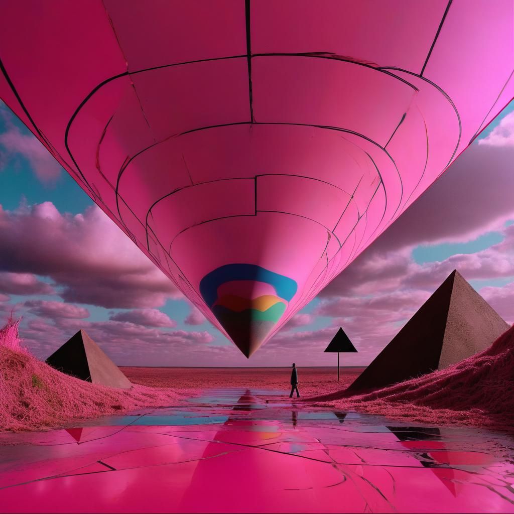 Psychedelic Dreamscape in Pink: A Surreal Digital Art