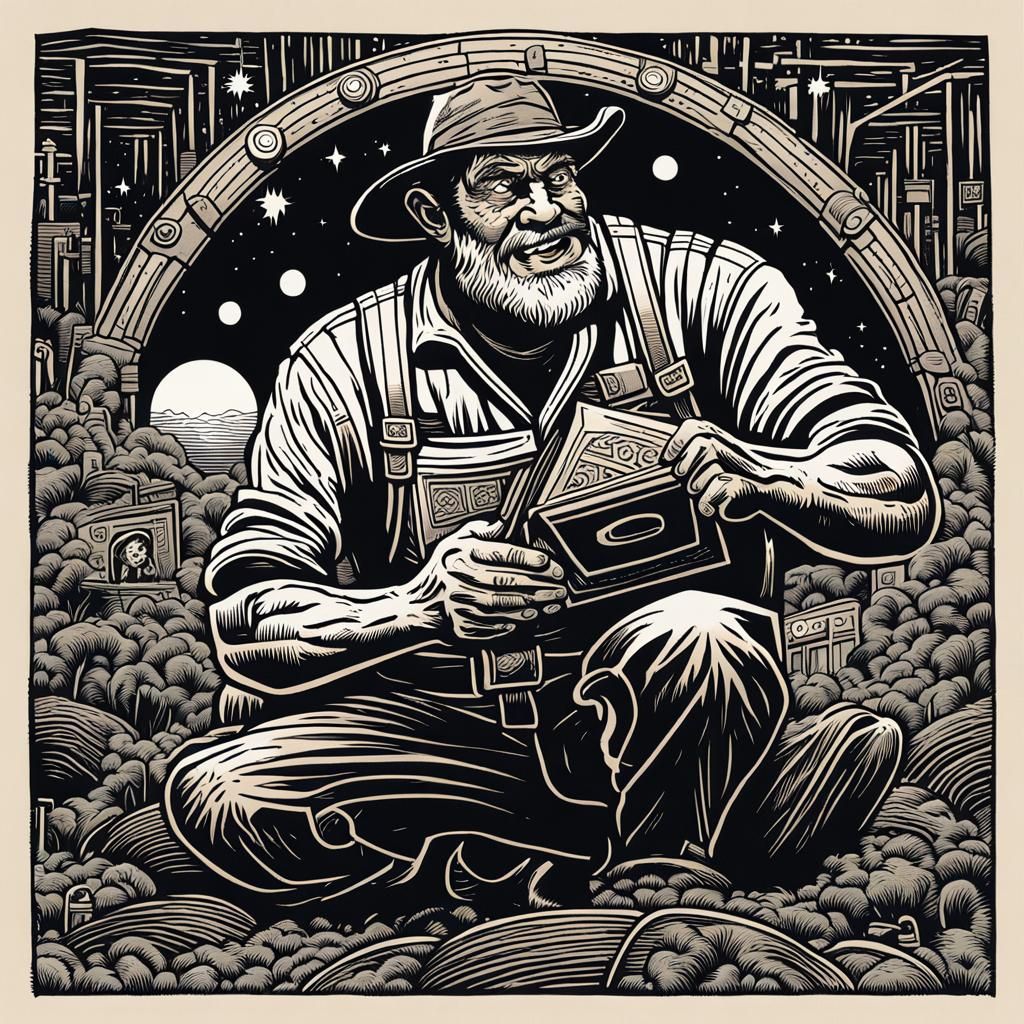 Hillbilly Linocut
