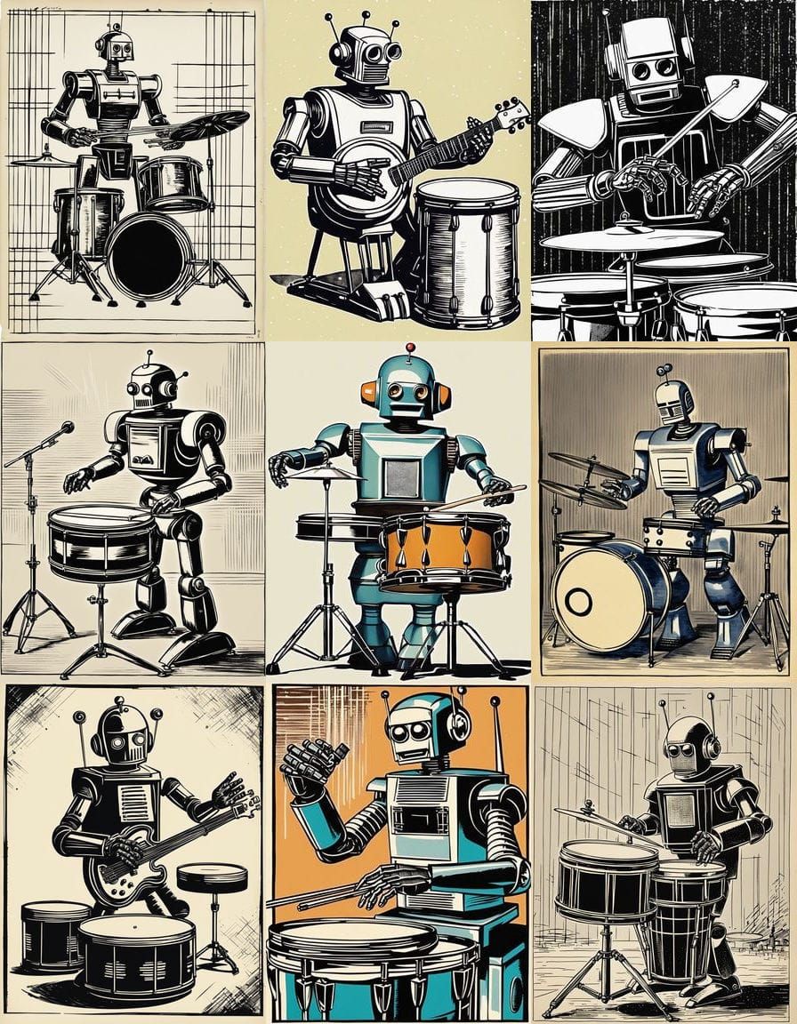 Retro-Futuristic Robot Percussionist