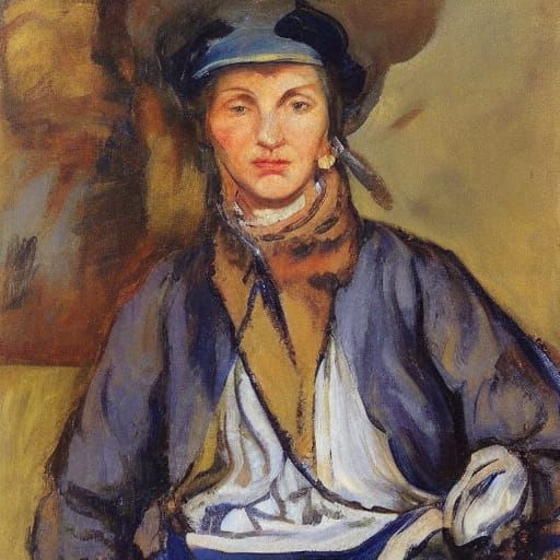 Melancholy Portrait Inspired by Classic Russian Art