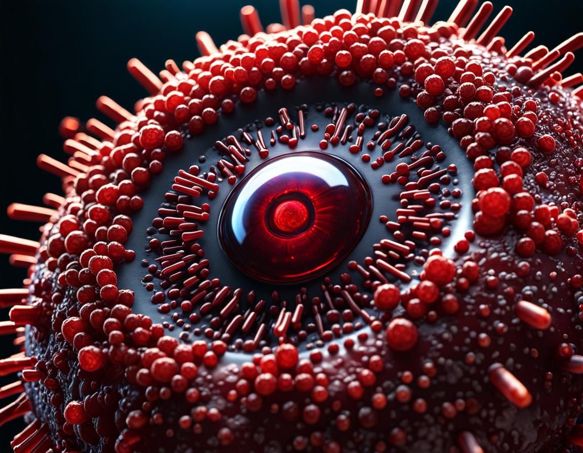 Zombie Virus Blood Cell in Macro Detailed View