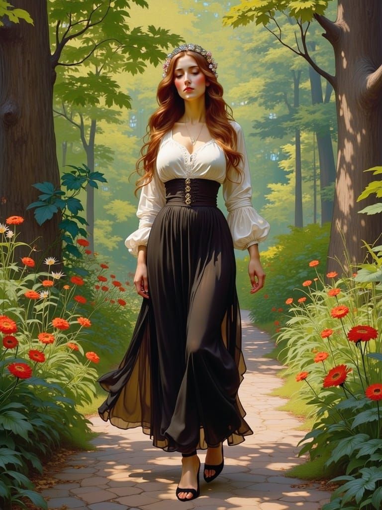 Sensational Edwardian Lady Strolls Through Whimsical Art Nou...