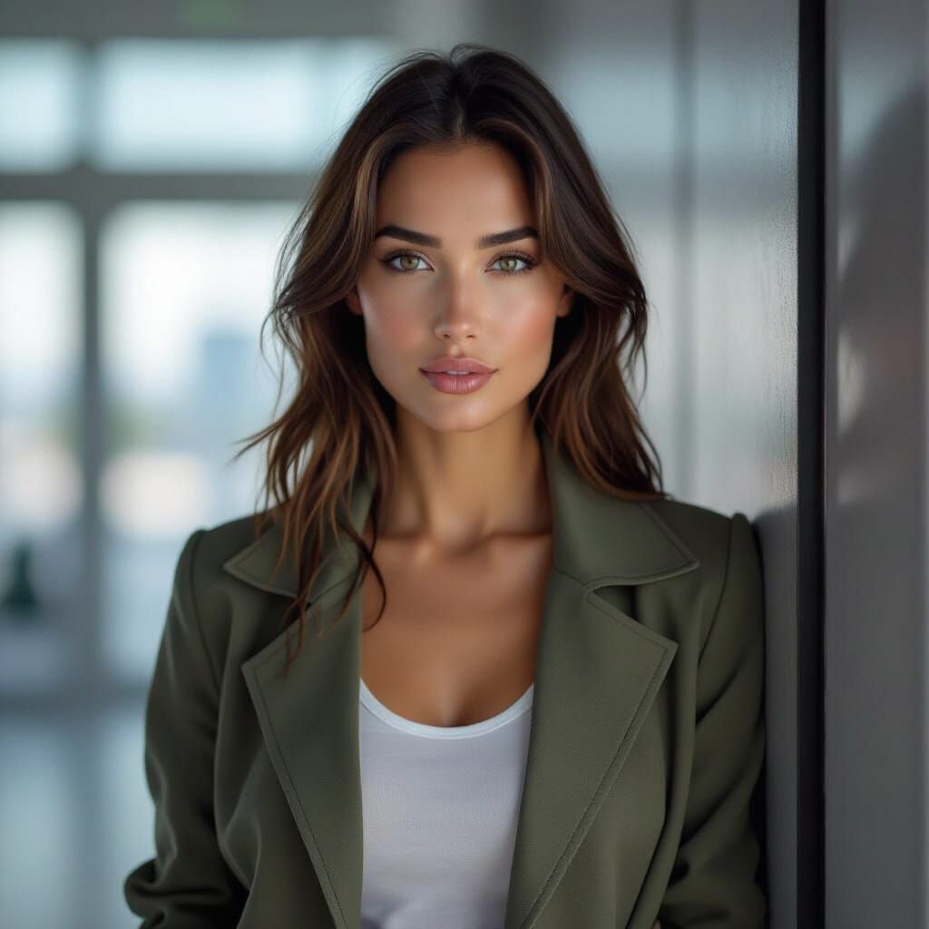 Sleek AI Portrait with Clean Background