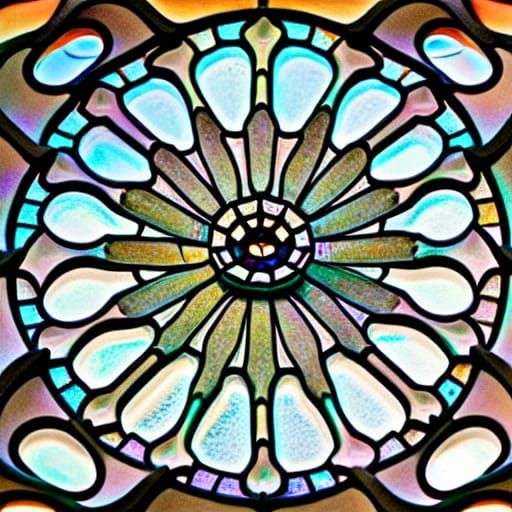 Gaudi-Inspired Dragon Rose Window Art
