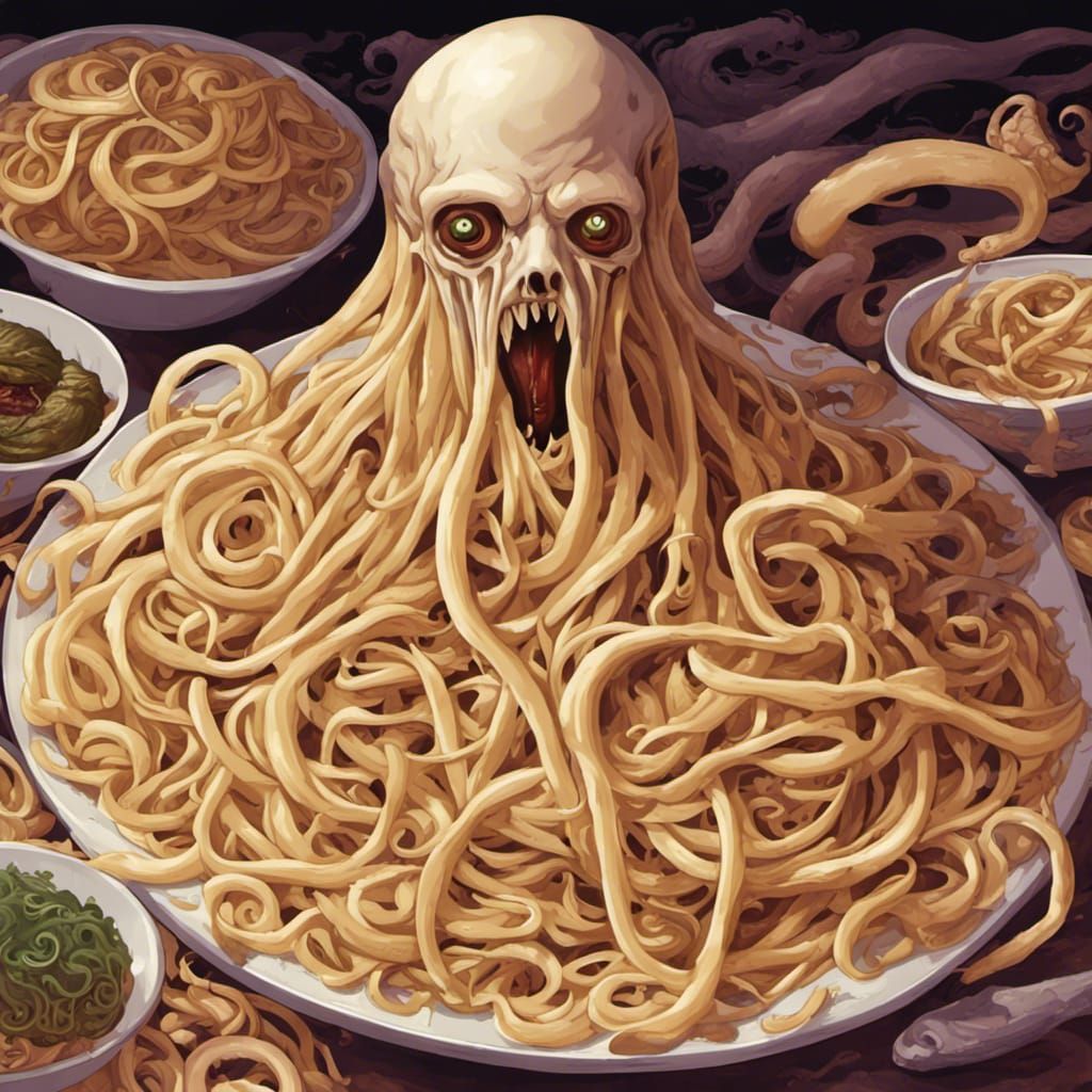 Eldritch Pasta Horror: Culinary Nightmare Unleashed