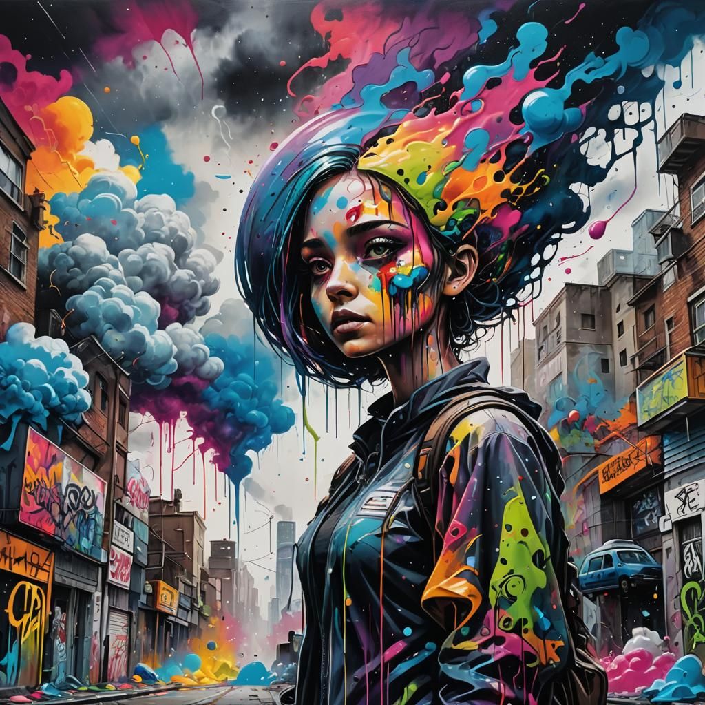 Graffiti Art: A Solitary Figure's Longing Gaze