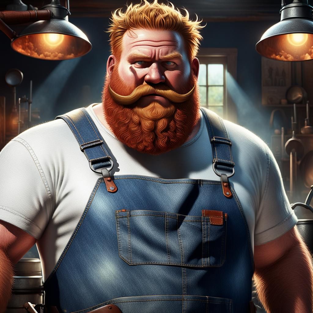 Redneck with Cast Iron Pan, Digital Matte Painting