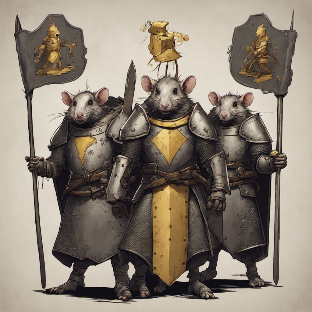 Rat Knights in Cheese-Engraved Armor