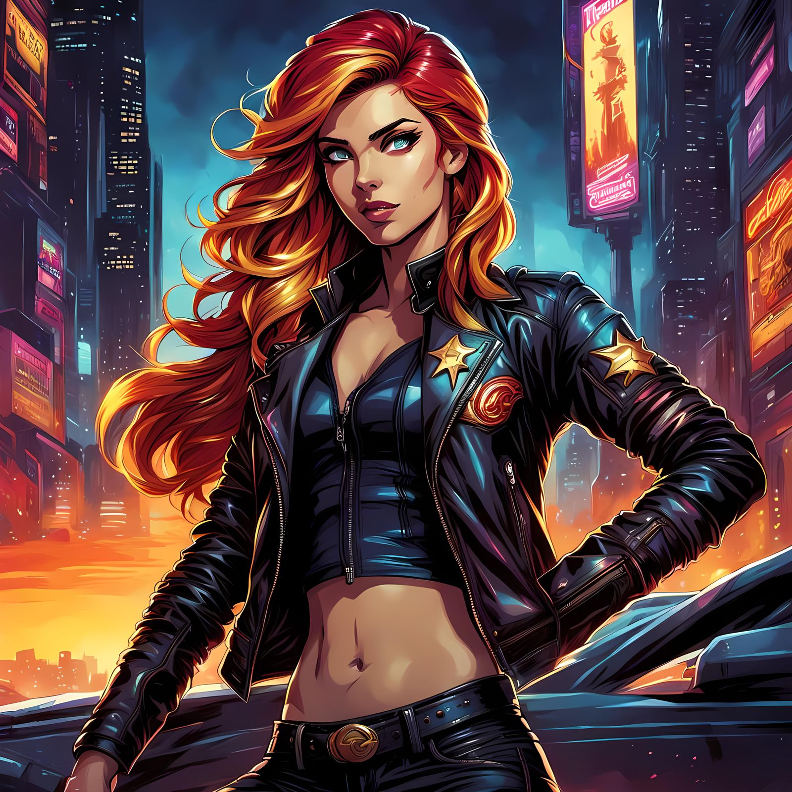 Sunset Shimmer in Cyberpunk Comic Art