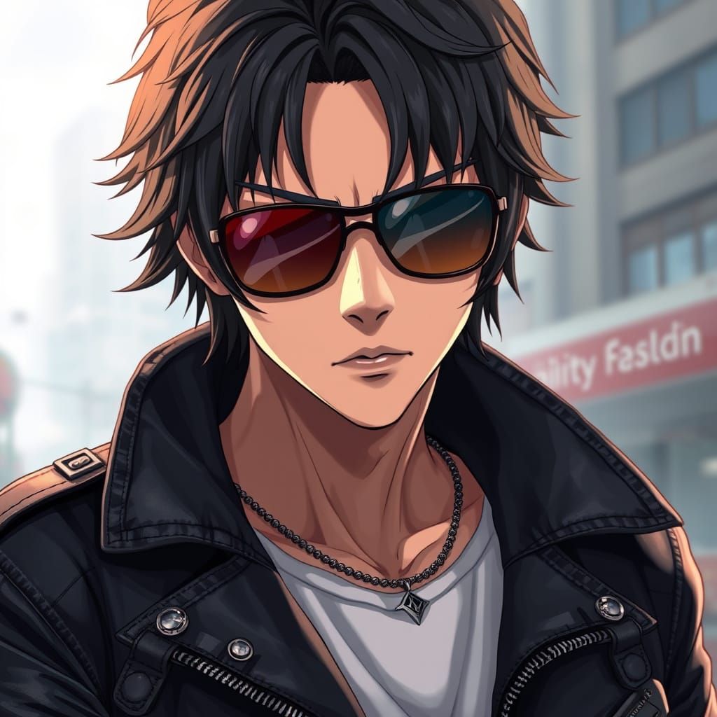 Anime Character with Eyepatch in Sunglasses