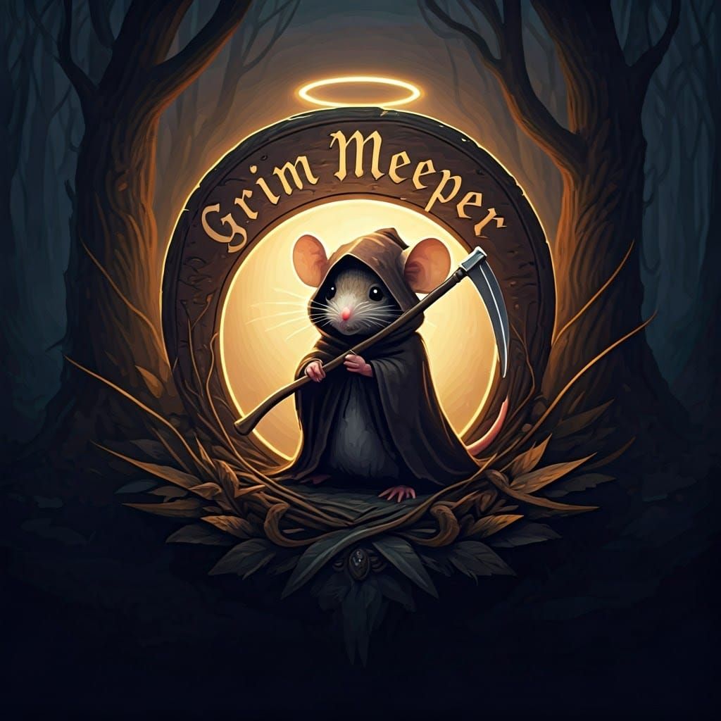 Mouse Grim Reaper in Sci-Fi Forest