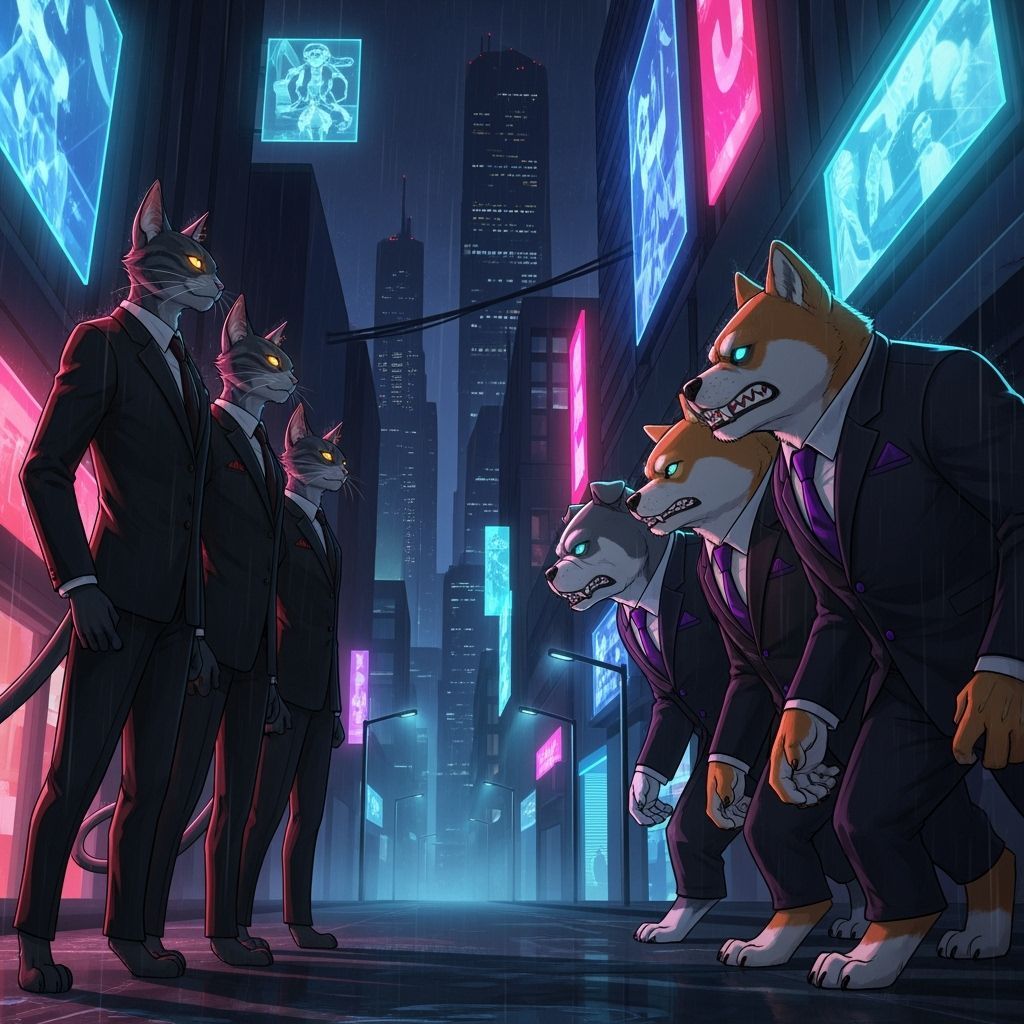 Cats vs Dogs: Cyberpunk Standoff in Midnight City