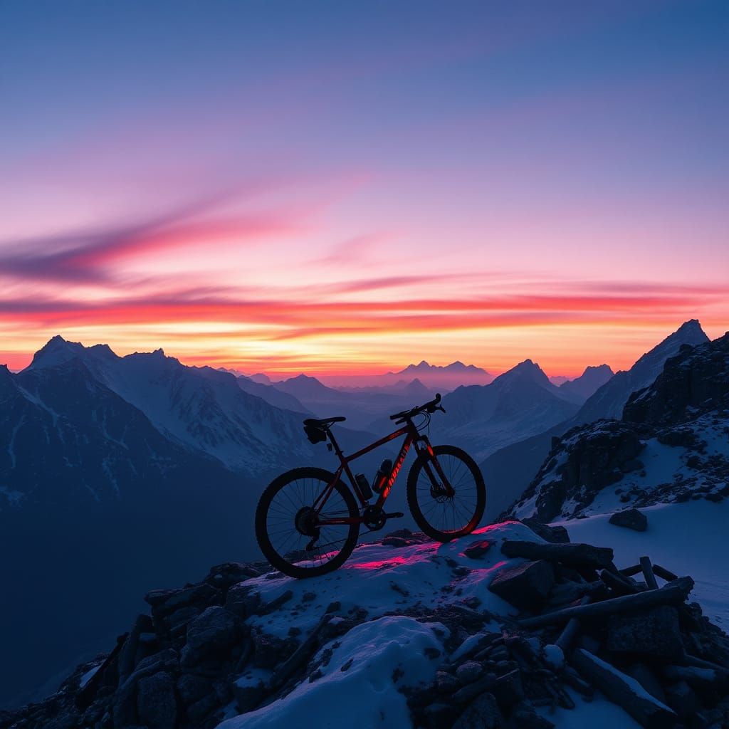 Encaustic Zombie Rides Everest in Vaporwave Style