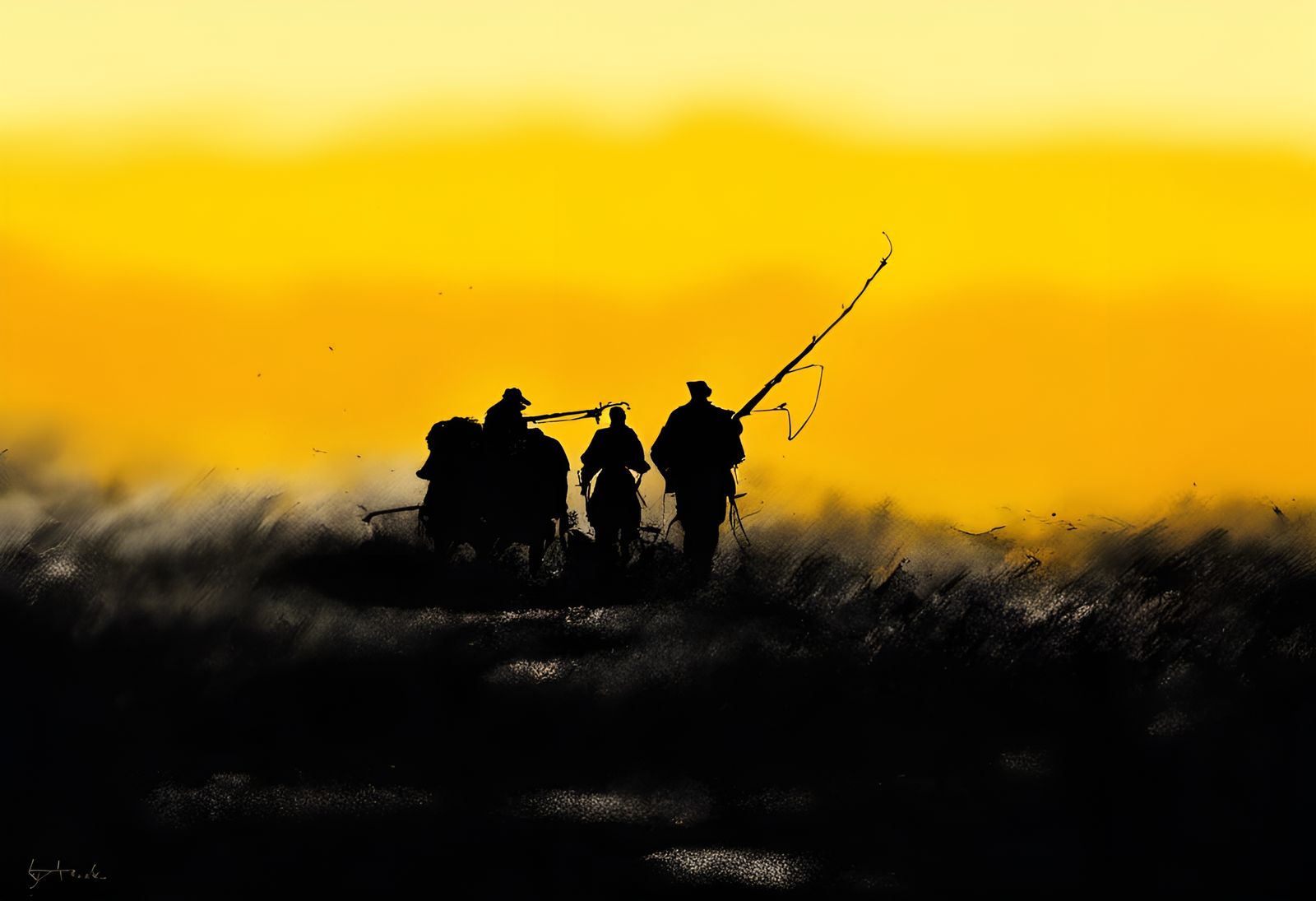 Solitary Ink Painting of the Last Frontier