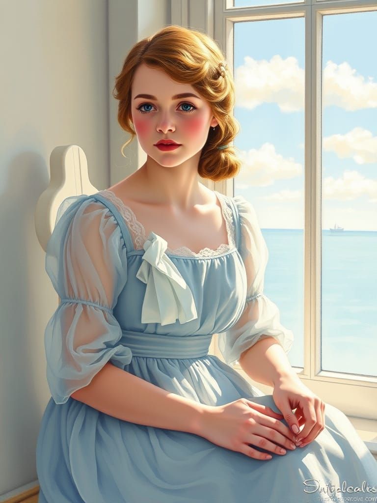 Wendy Darling Portrait in Pastel Style