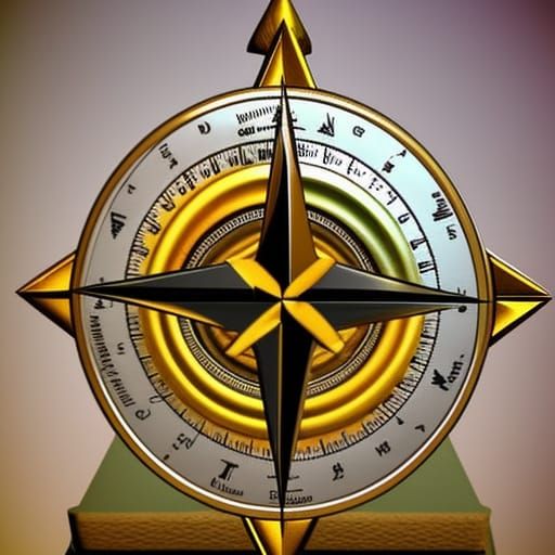 Compass Rose with 'PICK A DIRECTION' in Art Nouveau Style