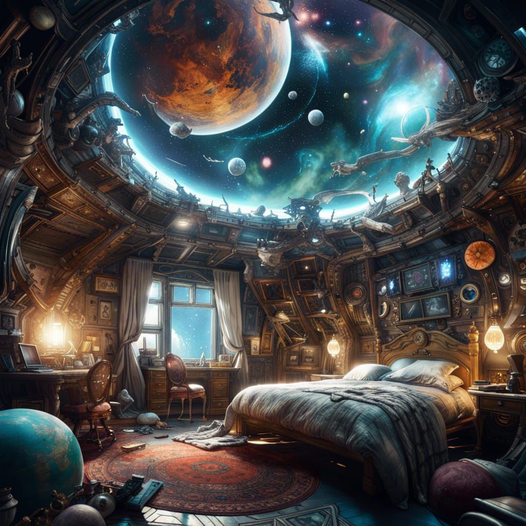 Cosmic Bedroom in Outer Space: Fantasycore Artwork