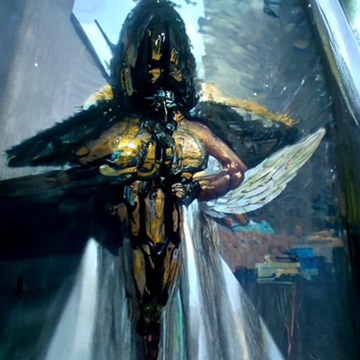 Archangel in Oil Painting Style