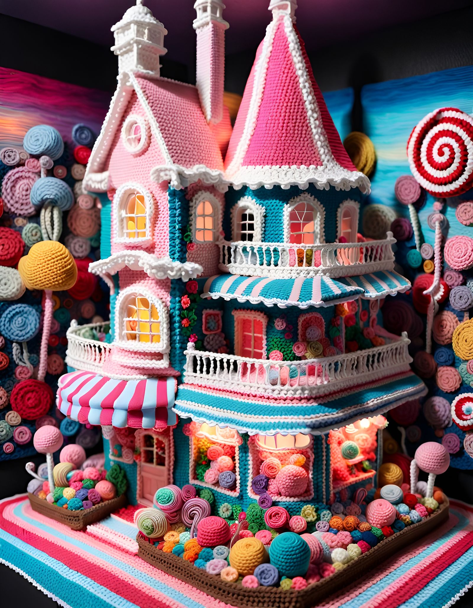 Enchanted Crochet Candyshop in Fantasy Wonderland