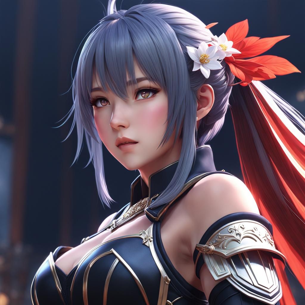 Anime Style Female Portrait in 3D