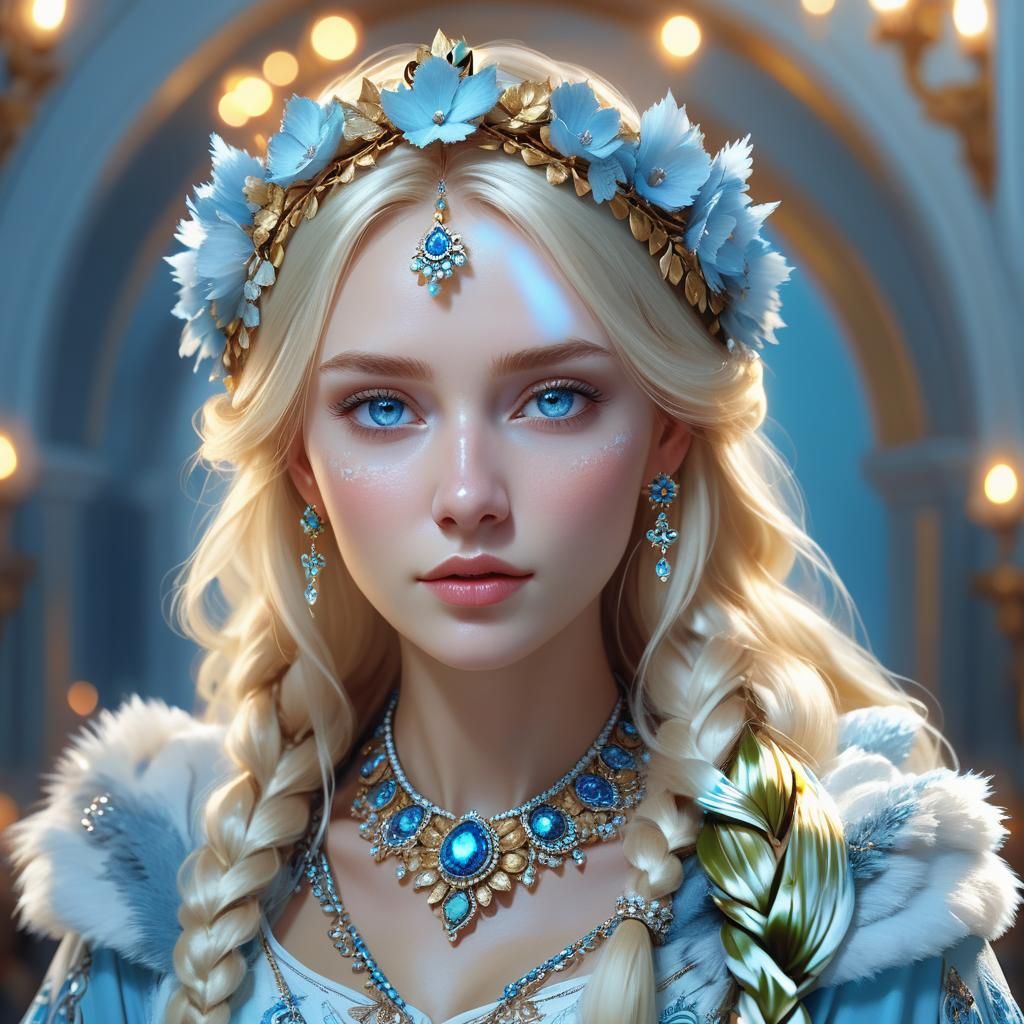 Angelic Russian Beauty in Slavic Attire