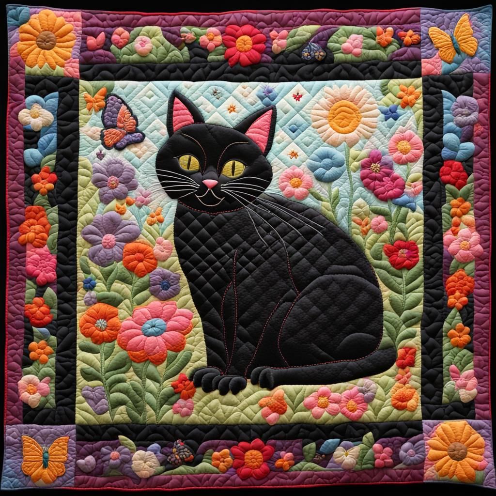 Quilted Black Cat