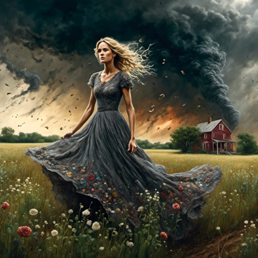 Singer Performs as Tornado Approaches: Synthetism Art