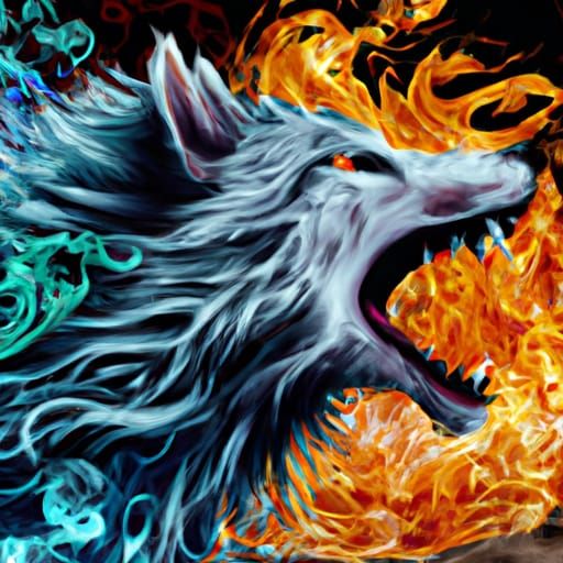 Elemental Wolf Howling in Elemental War