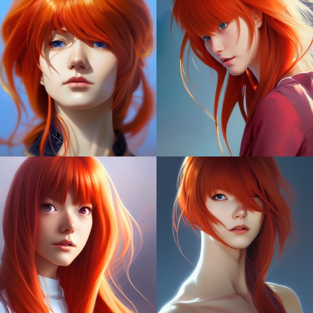 Asuka Langley Soryu Portrait in Detailed Digital Art
