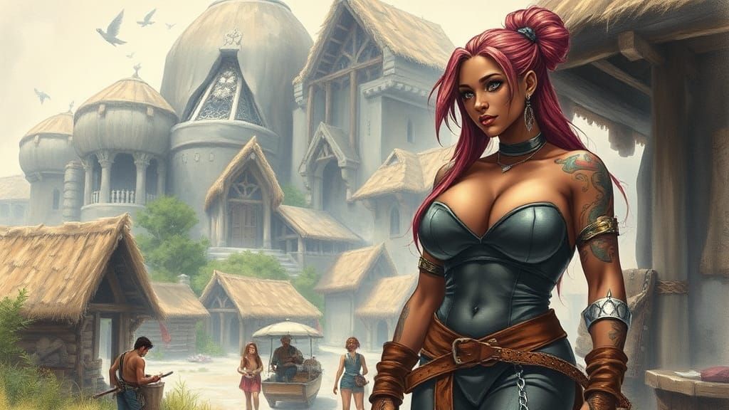 Fantasy Bodybuilder in Bright Saturated Colors