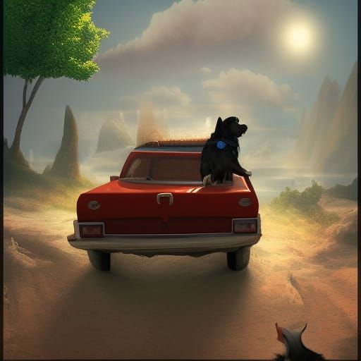 Dog in Sunglasses: Fantasy Concept Art
