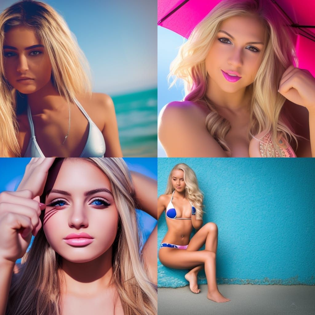 Teen Bikini Model in Natural Lighting, 8K Photo