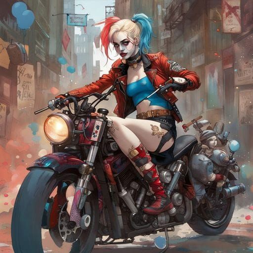 Harley on Motorcycle