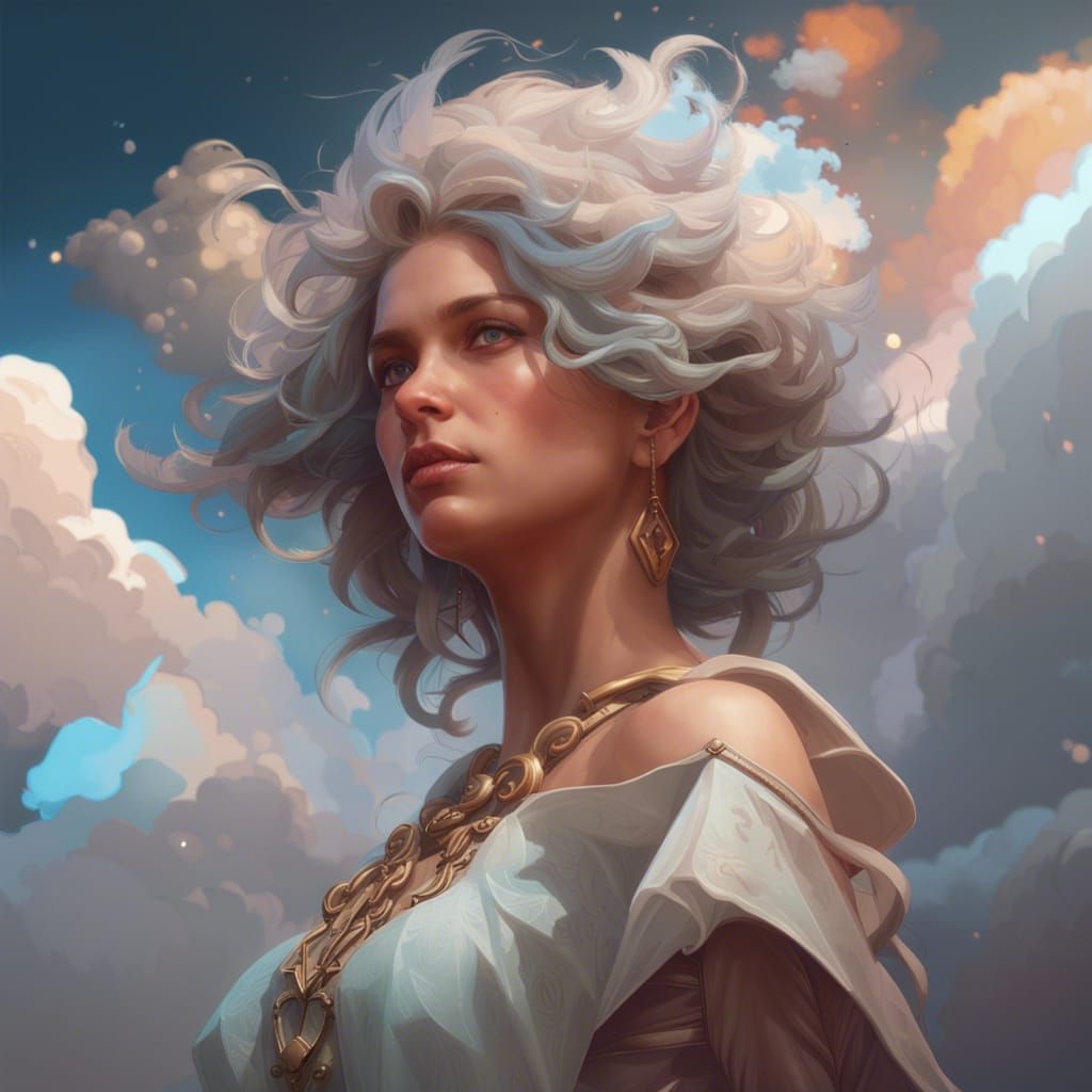 Hyperdetailed Cloud Portrait Concept Art