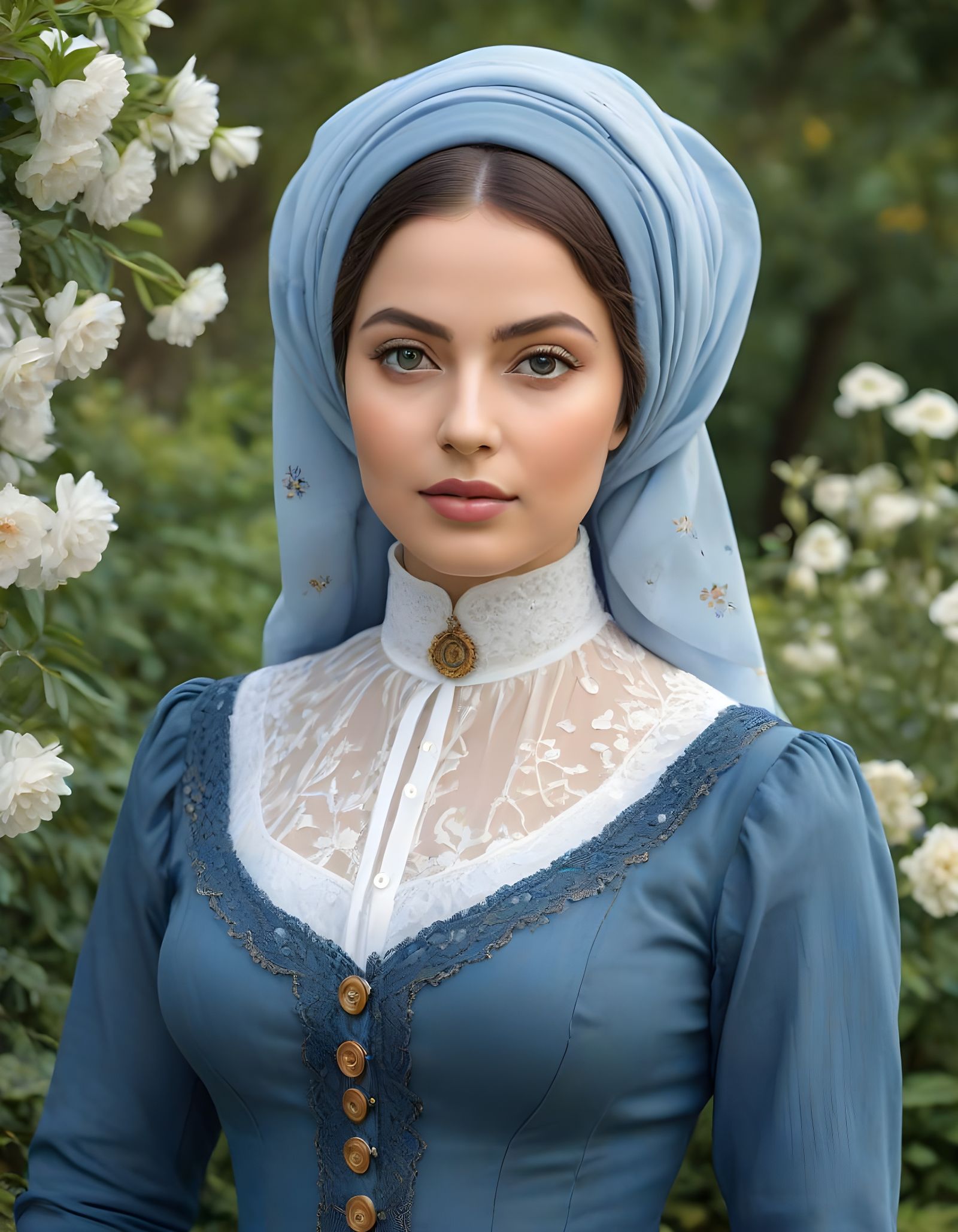 Elegant Victorian Beauty in Botanic Garden